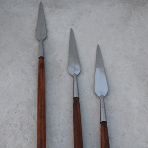 Hand Forged Zulu Iklawa Spearhead big size Viking spear head with wooden handle Best Gift For Christmas, New Year, Halloween.
