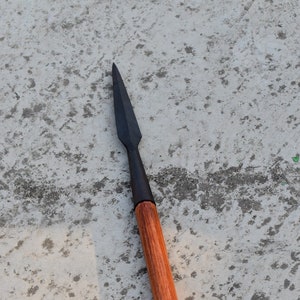 Viking Hand Forged Spearhead Medieval Javelin Spearhead With Wooden pole