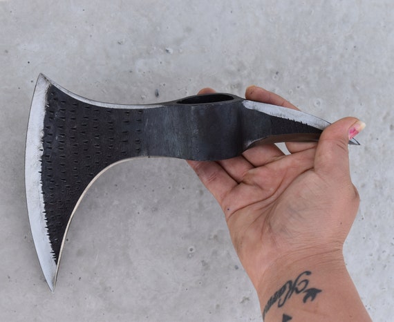Tête De Hache Viking Médiévale Forgée à La Main - Prête Au Combat, Finition Polie