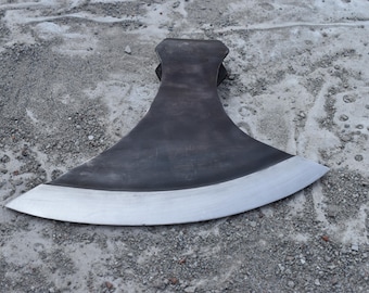 Hand-Forged Decorative Axe Head Replica | Medieval-Style Metal Art | Collectible Display or Craft Supply