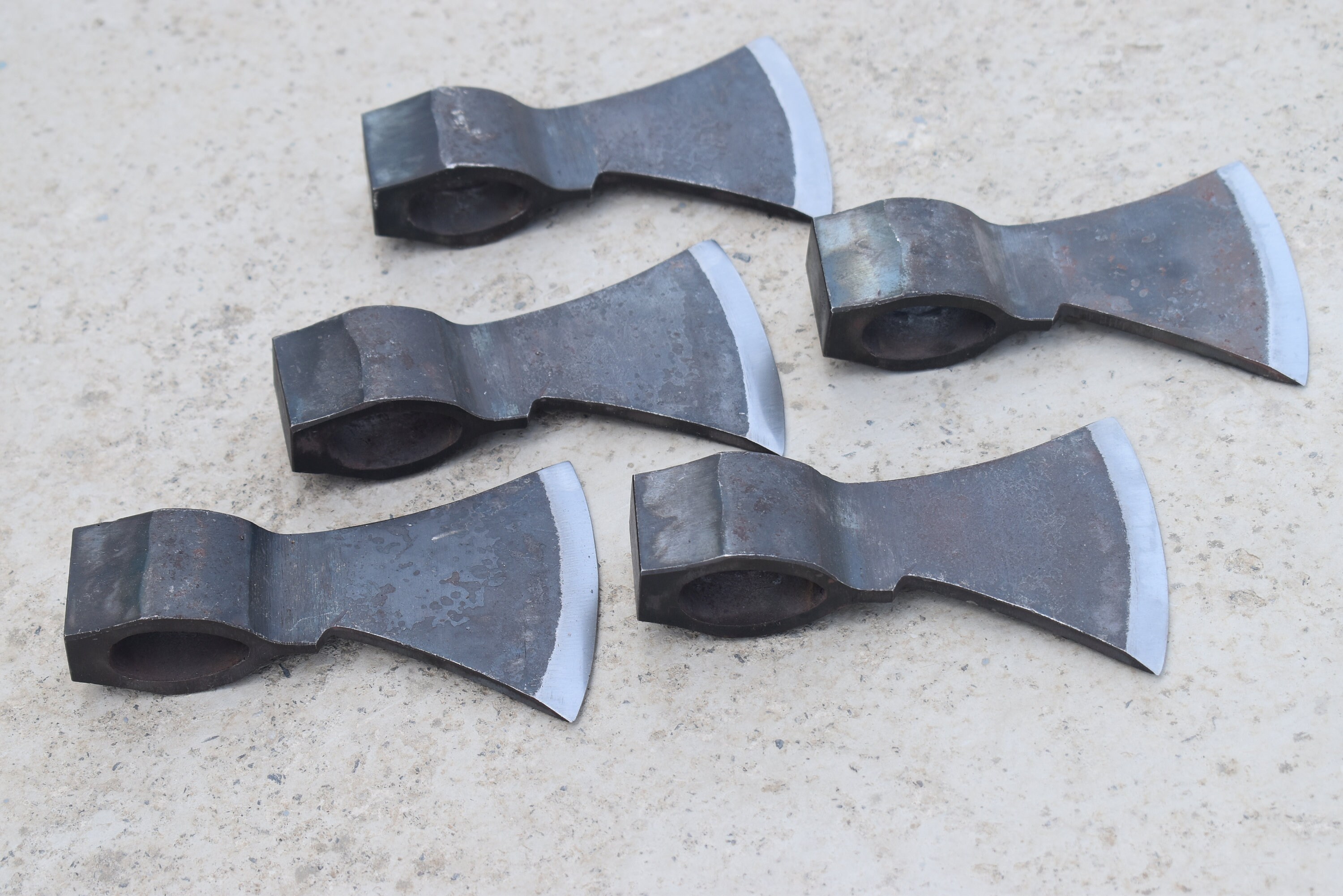 Set of 5 Hand-forged Decorative Axe Heads – Medieval-style Viking Craft ...