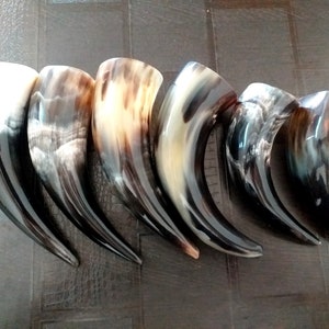 Pack of 6 short Viking Natural Medieval Buffalo Horn The Ultimate Shot Set