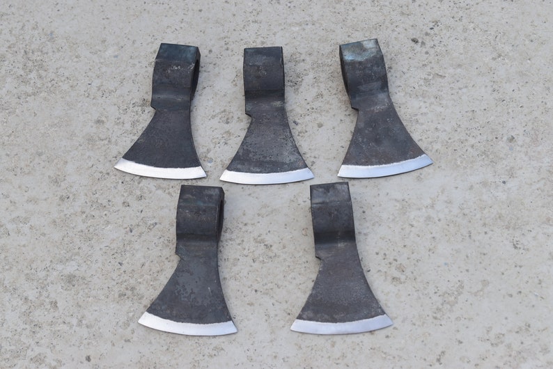 Set of 5 Hand-forged Decorative Axe Heads – Medieval-style Viking Craft ...