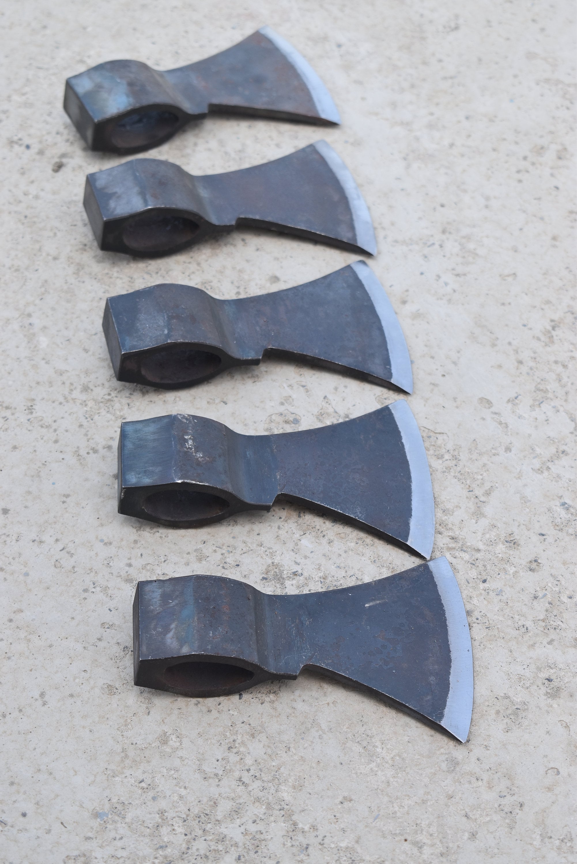 Set of 5 Hand-forged Decorative Axe Heads – Medieval-style Viking Craft ...