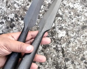 Viking Hand Forged Spearhead Medieval Javelin set of 2 pieces, size 28cm