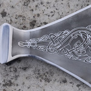 Viking Hand forged Etching Axe head