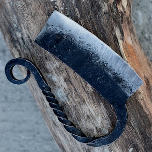 Hand Forged Medieval Ulu Knife blacksmith made, Kitchen Cutter. Best Gift For Halloween, Hen party, easter Etc.