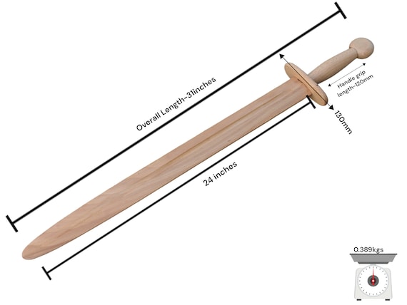 Hand-crafted Wooden Knight Practice Sword – Medieval Cosplay