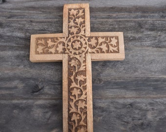 Beautifully Handcrafted Wooden Cross Wall Hanging. Best Gift For Christmas. Cinco de Mayo Etc.