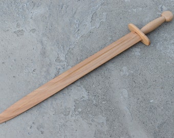 Hand-crafted knight Wooden Practice Training sword. Medieval Inspired Replica Practice Costume Cosplay Sword.