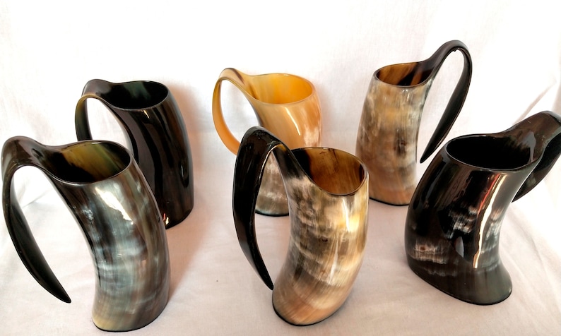Set Of 6 Medieval Viking Buffalo Drinking Horn Mug Large Size Etsy