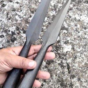 Viking Hand Forged Spearhead 1 piece and one set cutlery With pouch