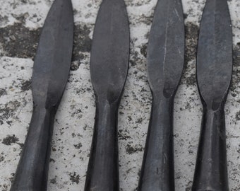 Set of 4 Hand Forged Viking Iron Saga Spear Head Medieval spearhead, Renaissance fair spear head, Forged lance replica