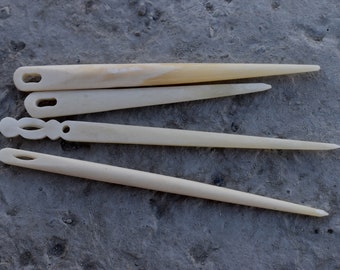Handcrafted Buffalo Bone Nalbinding Needles: Viking Medieval Set of 4