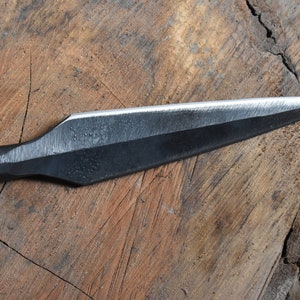 Medieval Jawline Viking Age Spearhead replica, Hand forged Medieval Spearhead. Double side blade.