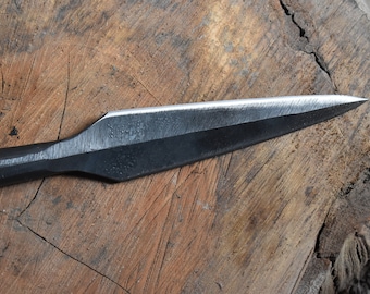 Medieval Jawline Viking Age Spearhead replica, Hand forged Medieval Spearhead. Double side blade.
