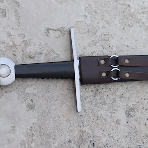 Imperial Knights Broadsword Includes solid wood scabbard wrapped in black leather.