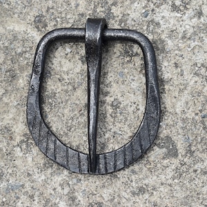 Hand Forged Medieval Iron Belt Buckle .