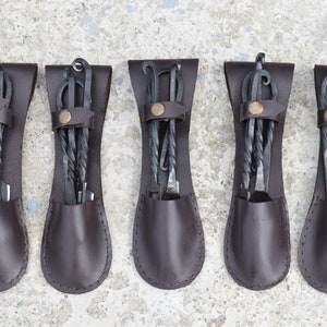 Hand Forged Viking Cutlery Set: Medieval High Carbon Steel with Leather Cover