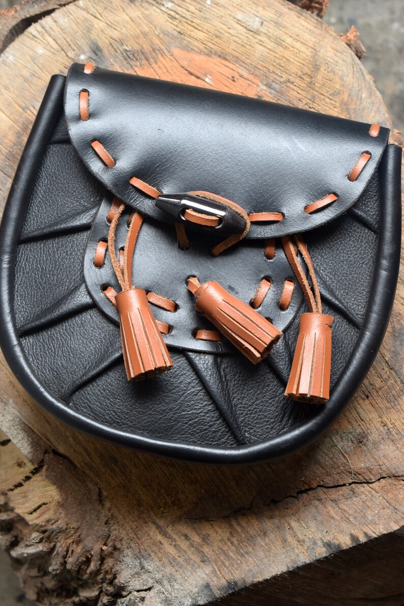 Medieval Leather Sporran Pouch: Renaissance Belt Bag, Coin Purse - Etsy