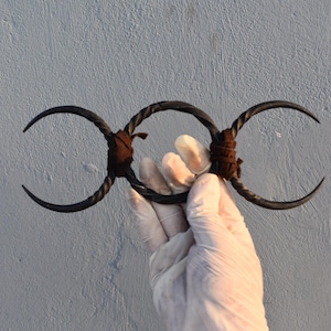 Hand Forged Medieval Moon Design Iron Belt Buckle.  Best Gift For Men And Women.