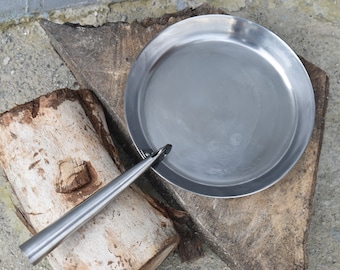 Hand Forged Medieval Outdoor Small Camping Folding Pan.
