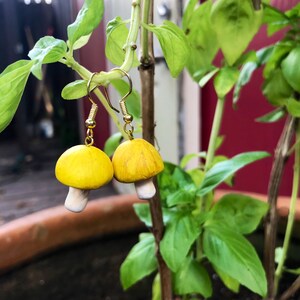 Mushroom Earrings: Death Cap