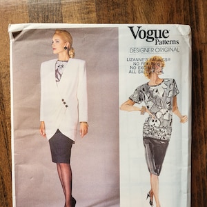 Vogue 1833 Bellville Sassoon Sewing Pattern, Womens Blazer Pattern, 80s Skirt Pattern, 80s Shirt Pattern, 80s Fashion Pattern *Size 14 UNCUT