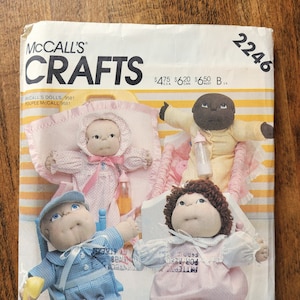 McCall&#39;s 2246 Crafts, Doll Clothes Sewing Pattern, 12&quot; Soft Doll Clothes Pattern, Baby Doll Clothes, Doll Overall Pattern, UNCUT Pattern