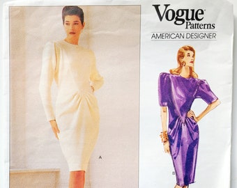 Vogue 2335 Woman's Dress Sewing Pattern, Oscar de La Renta Sewing Pattern *Size 6-8-10* (1989) Uncut Pattern, Formal Dress Pattern