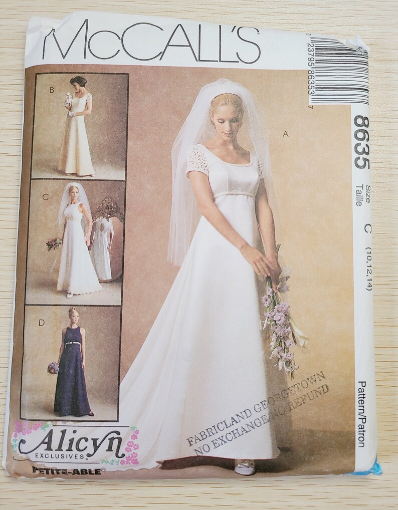 Mccall's 8635 Wedding Gown Sewing Pattern Etsy Australia