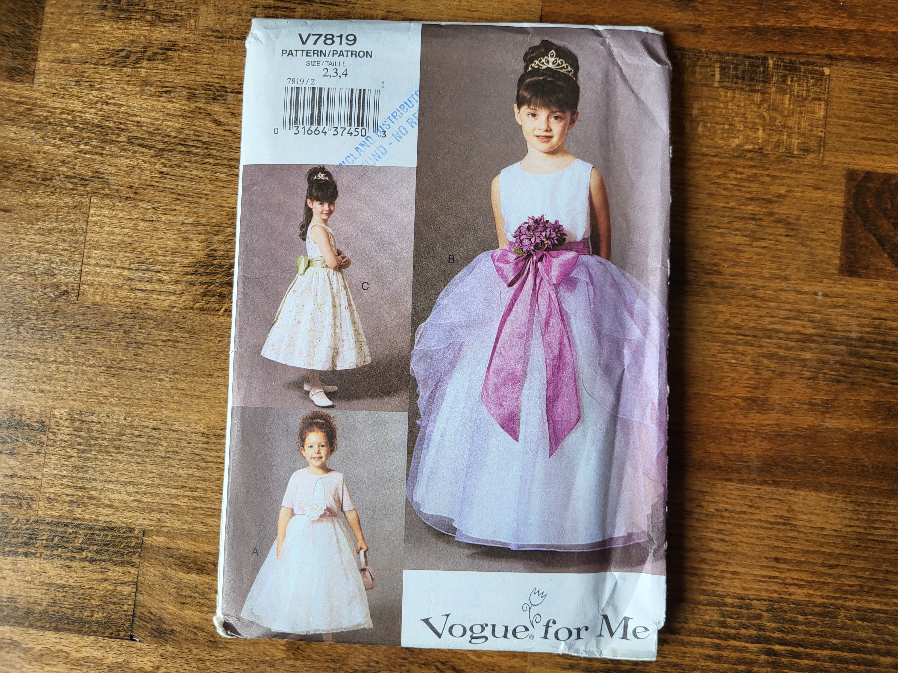 Simplicity 6859 12 14, Girls Fancy Dress Pattern, First Communion Dress  Pattern, Drop Waist Dress Pattern, Sewing Patterns for Kids 