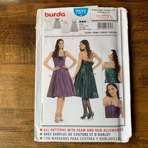Burda 7571 Womens Formal Dress Pattern, Strapless Dress Pattern, Prom Dress Pattern, Wedding Guest Dress *Size 8 to 16* Uncut