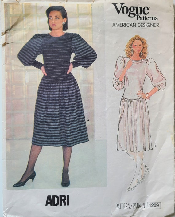 vogue drop waist dress pattern Vogue Sewing Pattern 7579 Misses' Drop Waist Dress Size: 8-10-12 Uncut