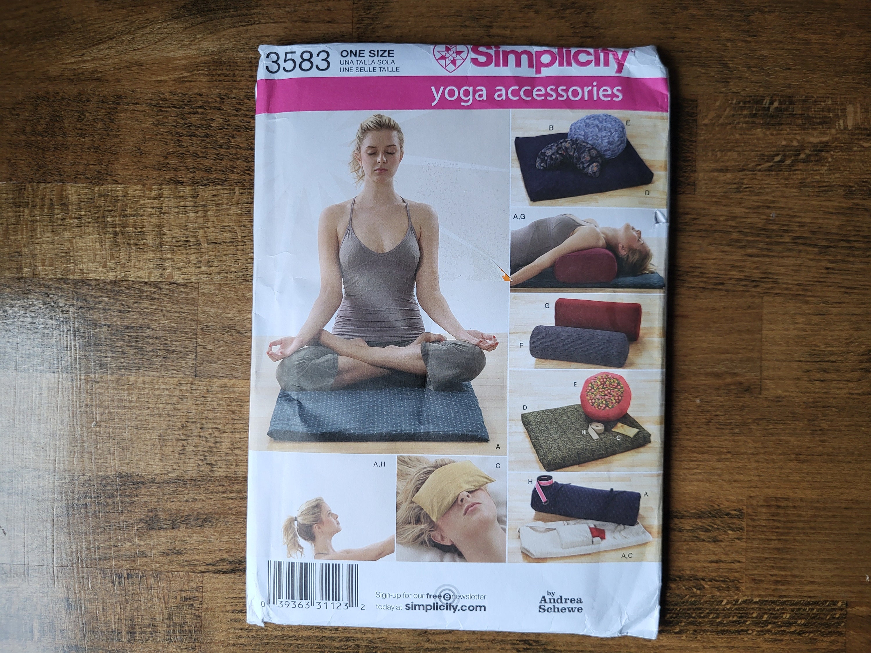 Simplicity 3583 Yoga Accessories Sewing Pattern Yoga Bag Pattern Meditation Pillow Pattern Zafu Pillow Pattern Zabuton Pillow Pattern