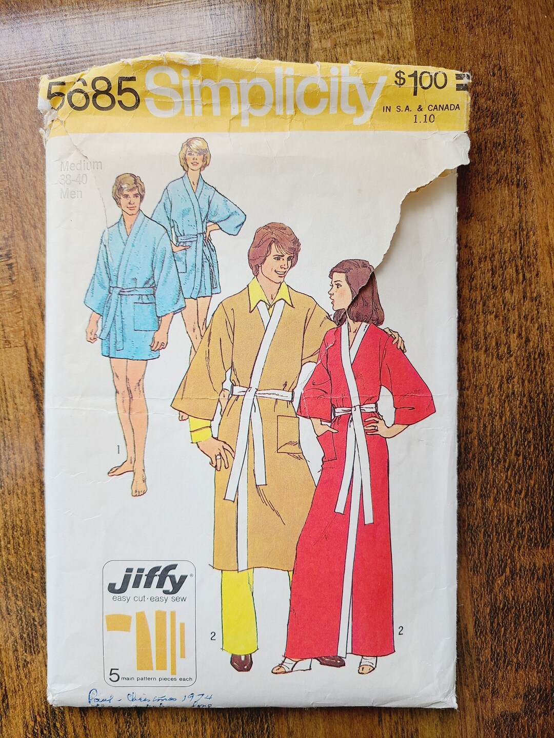 Vintage Simplicity 5685 Robe Pattern Mens Robe Pattern Etsy