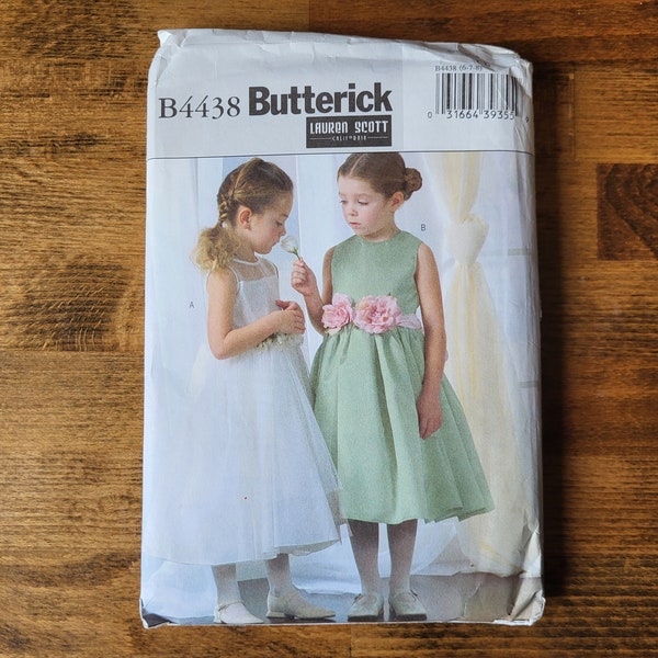 Butterick B4438 Girls Dress Pattern, Flower Girl Dress Pattern, Summer Dress Pattern, Toddler Dress Pattern, 1st Communion *Size 2-5 & 6-8*