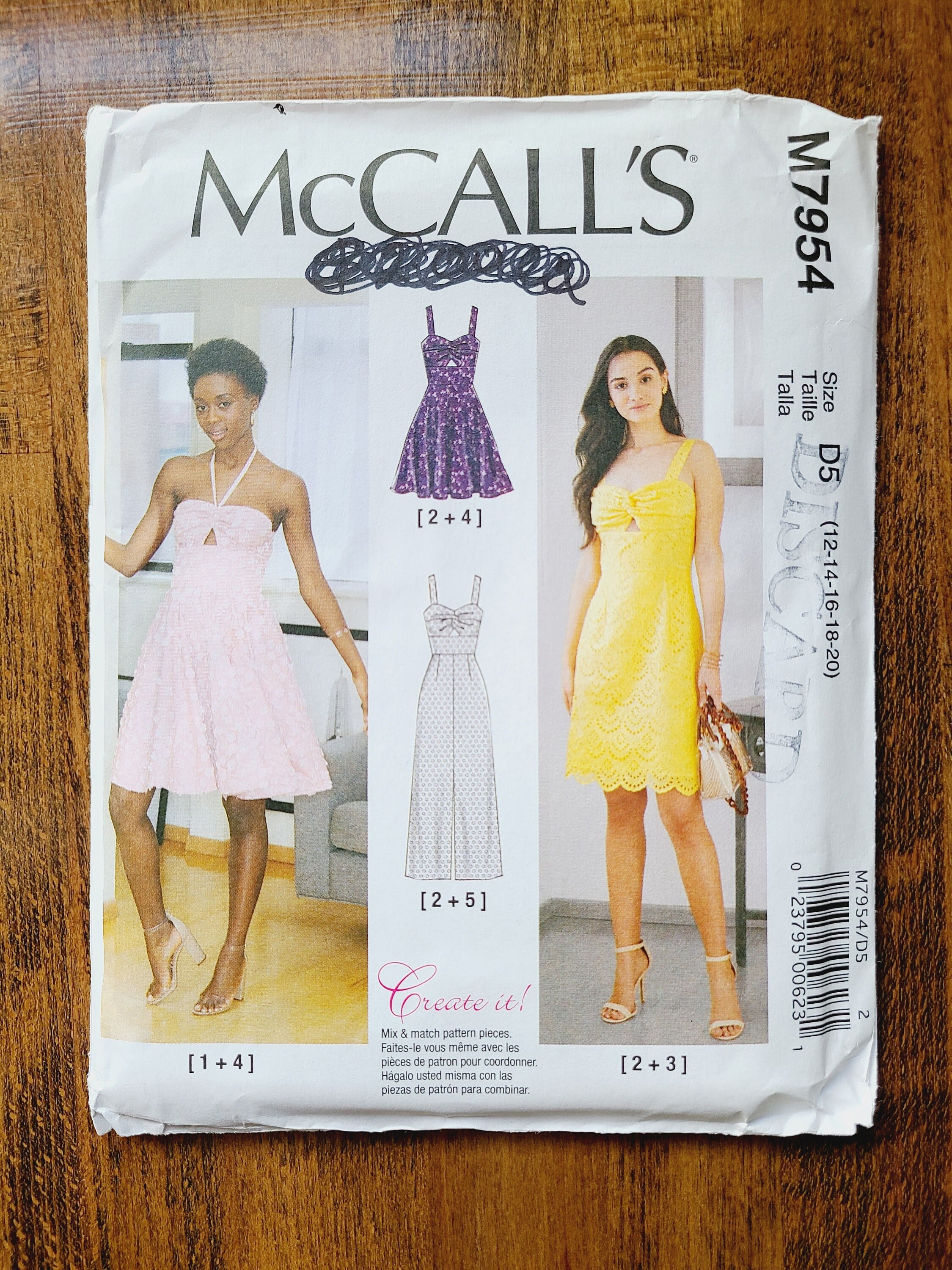 GIRLS PRETTY SCALLOPED COLLAR DRESS PATTERN 3-14FF UNCIRCULATED McCALL'S #8059