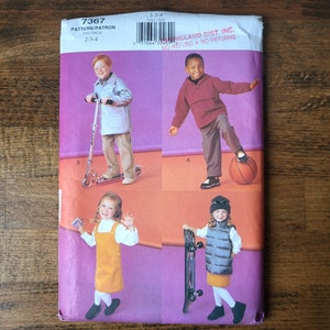 Vogue 7367 Child Fall Clothing Sewing Pattern, Toddler Fall Clothing Pattern, Child Quilted Vest Pattern, Child Jumper Pattern *Size 2-6x*