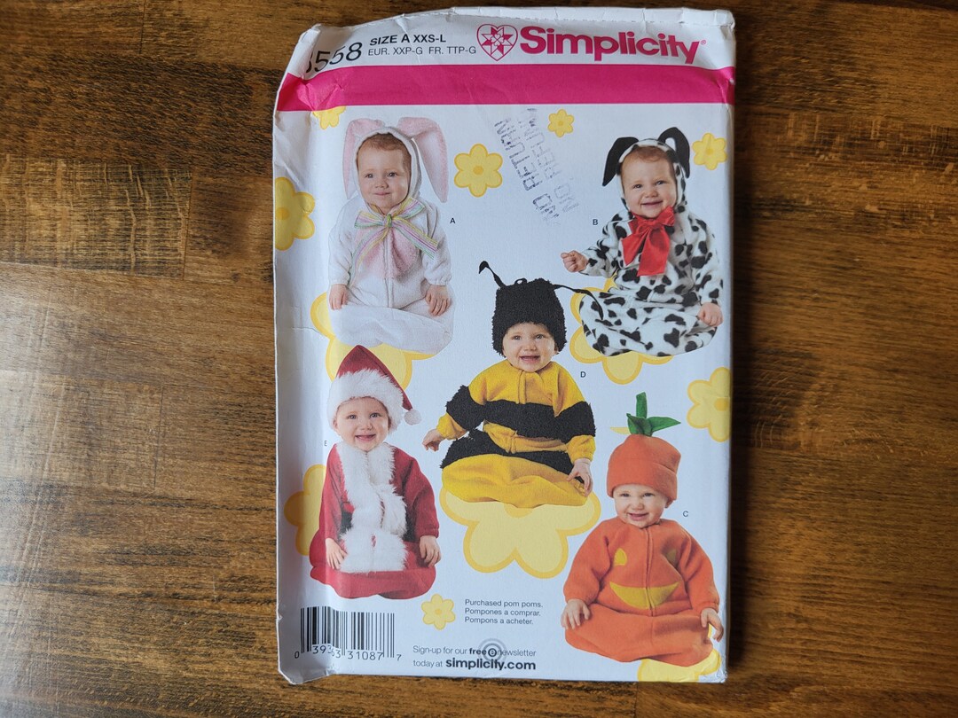 Simplicity 3558 Infant Halloween Costume Pattern Baby Bunting Etsy