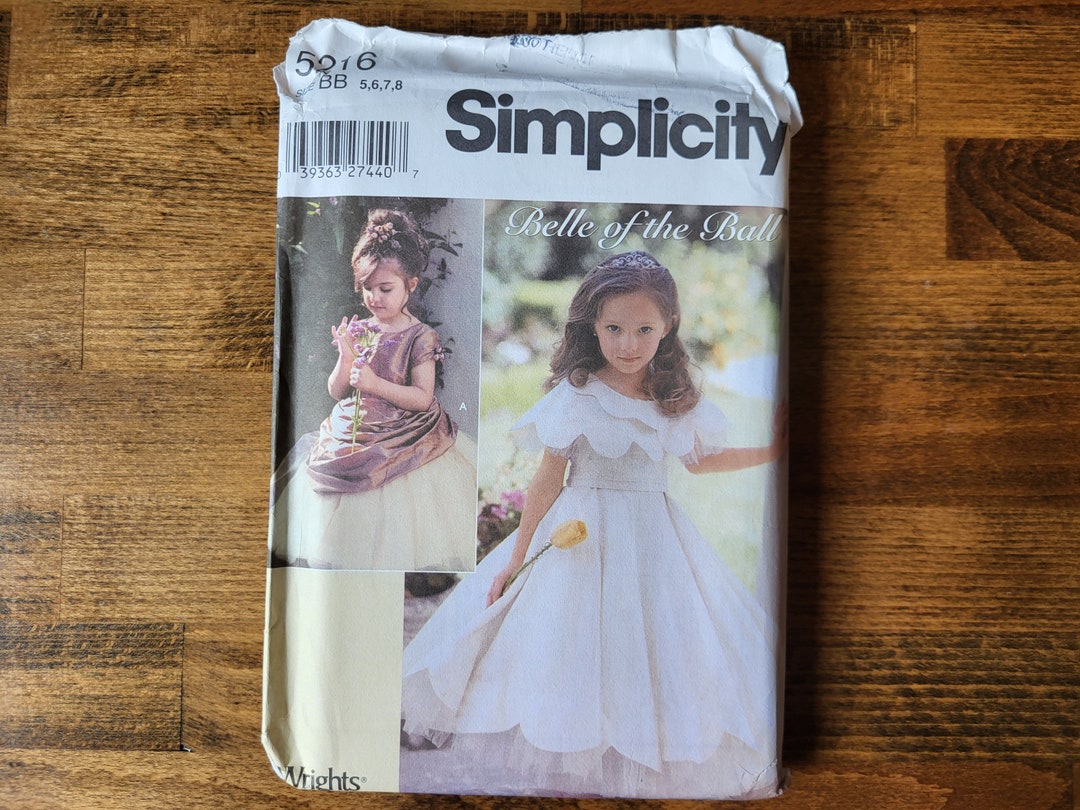 Simplicity 5216 Girls Dress Pattern, Special Occasion Dress Pattern