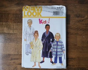 New Look 6821 Child Bathrobe Pattern, Girls Robe Pattern, Boys Robe Pattern, Toddler Robe Pattern, Birthday Sewing *Size Child 3-8* UNCUT