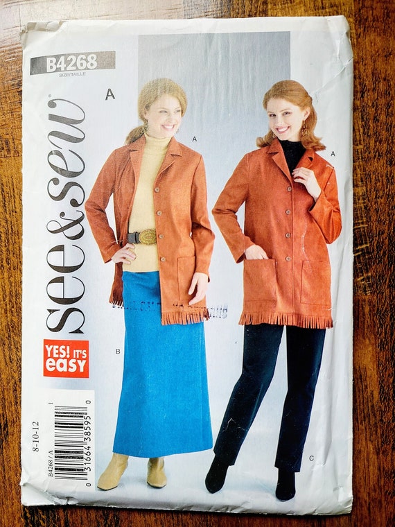 See and Sew B4268 Womens Shirt Jacket Pattern, Womens Shacket Pattern, Ladies  Pants Pattern, Long Skirt Pattern size 8-12 UNCUT Pattern 