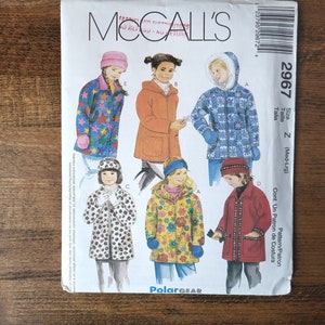 McCalls 2967 Girls Fall Jacket Pattern, Girls Fleece Jacket Pattern, Toddler Jacket Pattern, Girls Spring Jacket Pattern *Size 3-6 & 7-12*