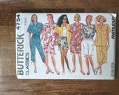 Butterick 4754 Womens Summer Sewing, Womens Short Pattern, Womens Summer Blouse, Bermuda Short Pattern, 80s Summer *Size 6 to 14* UNCUT