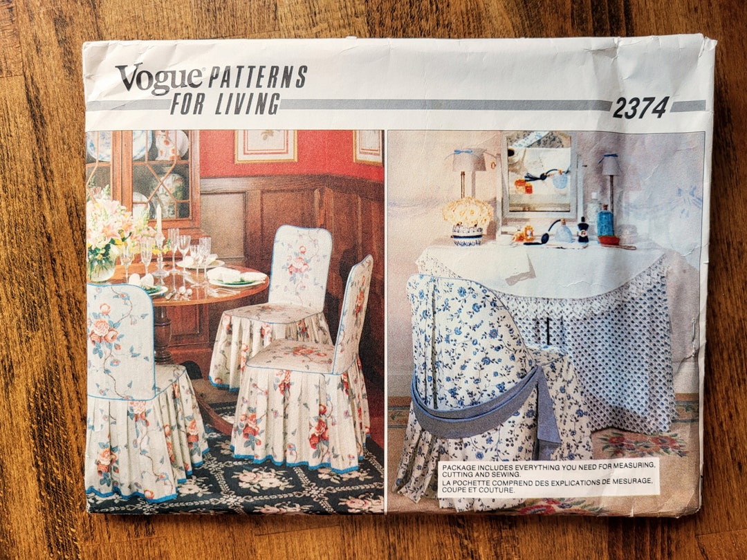 Vogue 2374 Home Decor Sewing Pattern, Chair Covers Sewing Pattern
