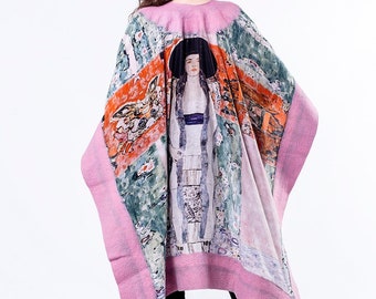 Gustav Klimt Adele Bloch Bauer Silk Wool Poncho Shawl
