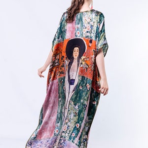 Full Lenght Silk Dress Maxi Size Caftan Silk Slip Dress Kaftan Beach Wear Silk Dress Womens Silk Kaftan Long Silk Caftan image 4