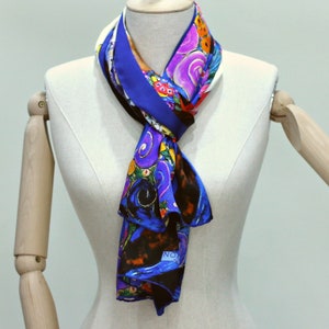 Foulard en soie pure, châle de demoiselle dhonneur, foulard en satin, foulard en soie, paréo, enveloppement, imprimé Gustav Klimt, châle de prière image 5