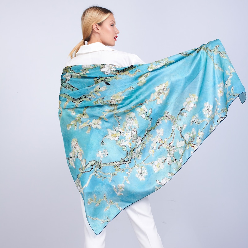shawl printed satin